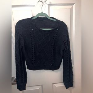 Brandy Melville cropped blue sweater one size fits all gently used